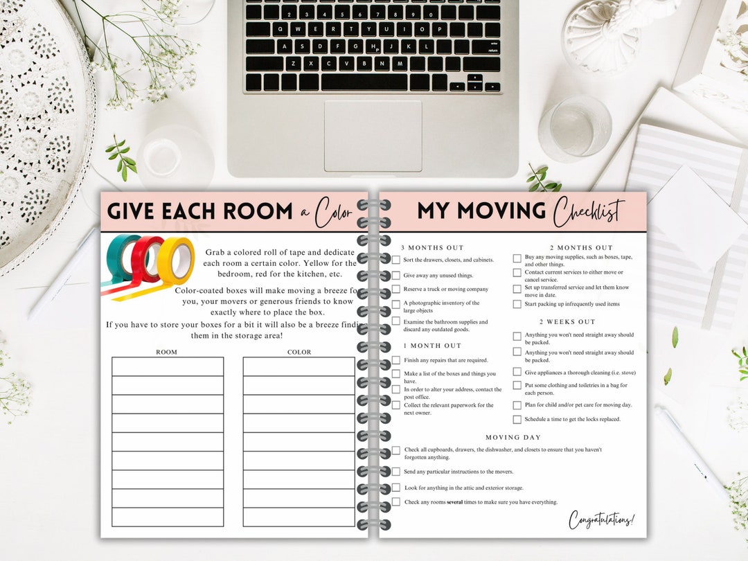 Moving Checklist New Home Checklist Printable Relocation Planner Prep ...