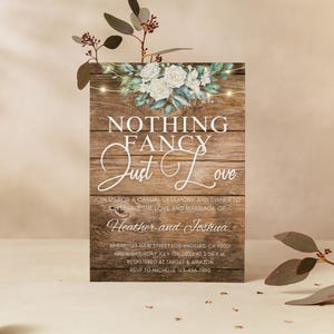 Nothing Fancy Just Love | Intimate Wedding Invitation Template | Nothing Fancy Just Love | Elopement Announcement