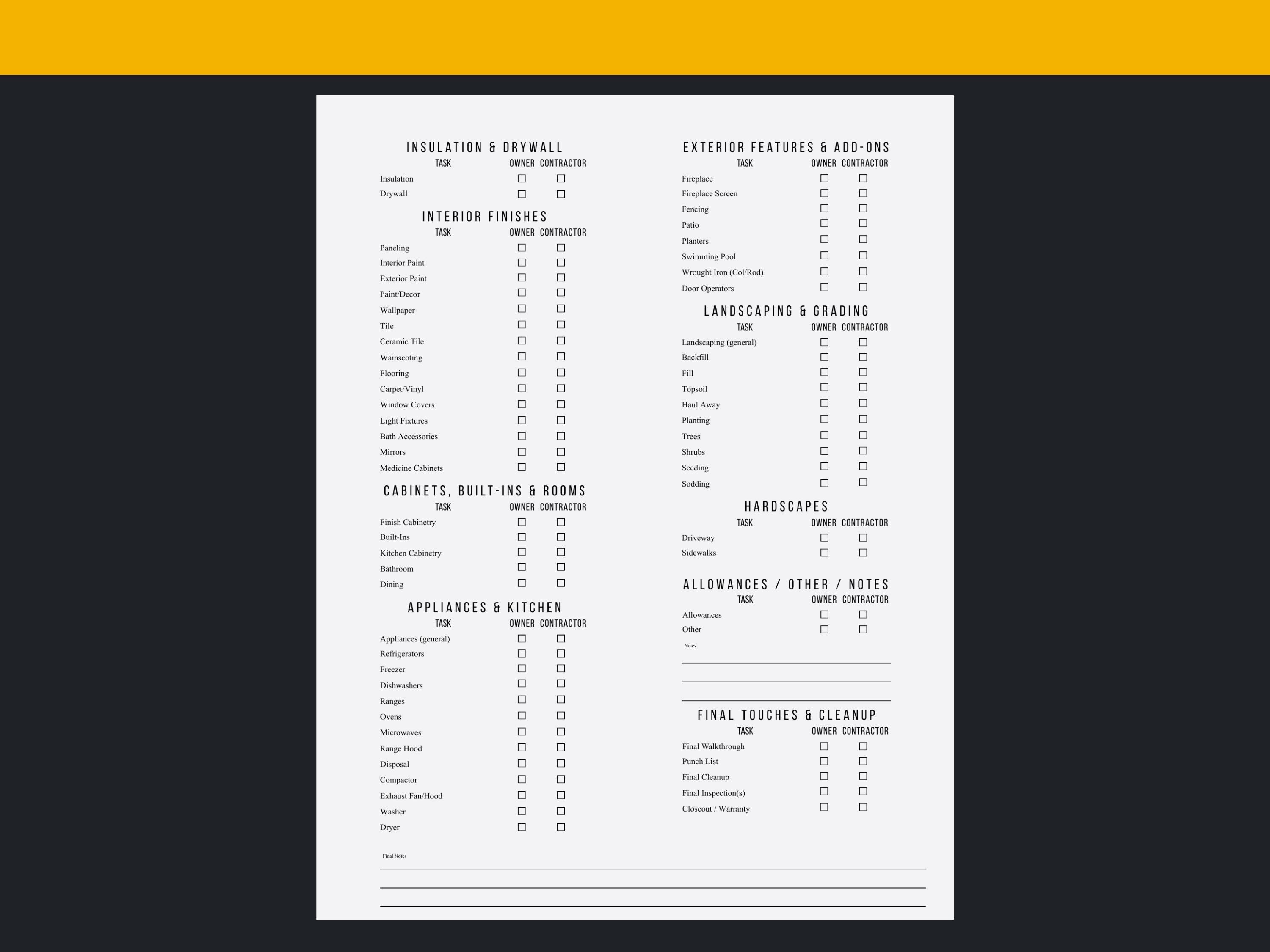Construction Checklist Template | Home Build Planner | Editable Canva ...