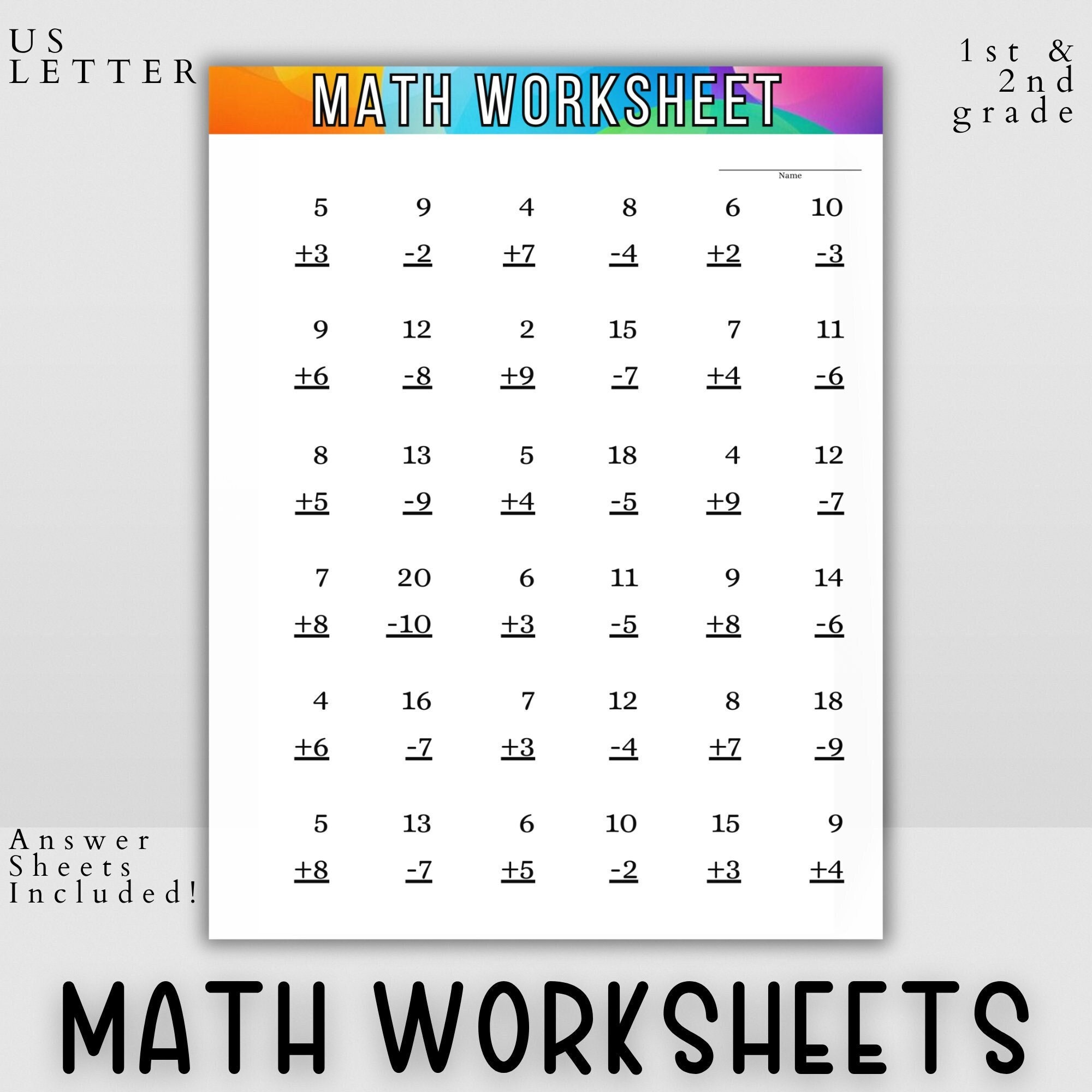Spring 2nd Grade Math Worksheets, image size:2000x2000