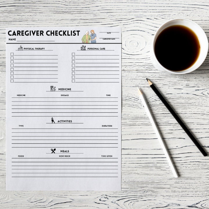 Daily Checklist Elderly Care Log Template Caregiver Daily Log ...