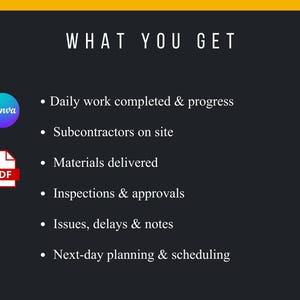 Entreprenörens dagliga arbetslogg | Byggprojektrapport (Canva och PDF) bild 3
