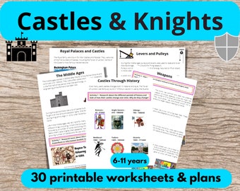 Digital Castle And Knights Activity Or Study Unit, Lesson Plans And Printable Worksheets For Kids Home Education Or Homeschool Topic Project