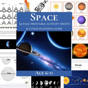 Unità di studio spaziale per l'istruzione a casa di bambini dai 6 agli 11 anni. Attività sul sistema solare per il curriculum scientifico. Progetto Astronomia, Sole, Pianeti.