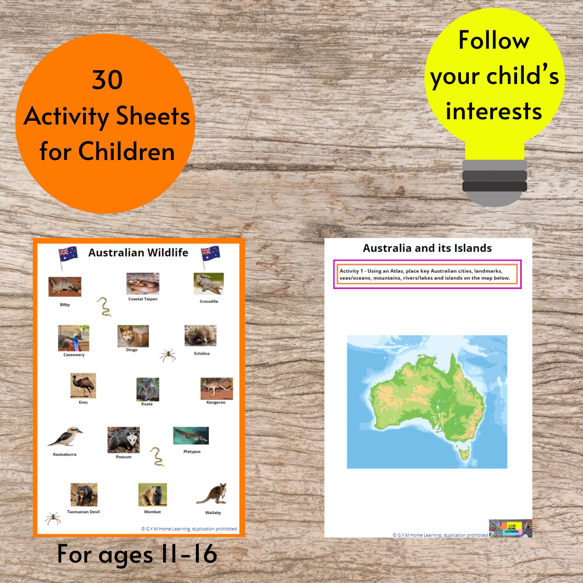 Australia Printable Worksheets and Teaching Unit Home Education or ...
