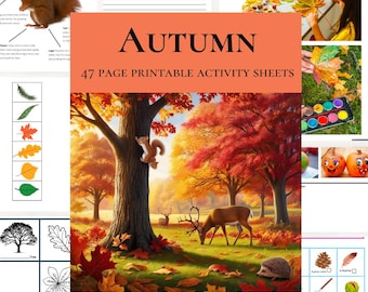 Actividades de la temporada de otoño Unidad de estudio de la naturaleza imprimible Árboles de interior y exterior Hojas de trabajo e ideas de animales Educación en el hogar, Paquetes de aprendizaje de educación en el hogar