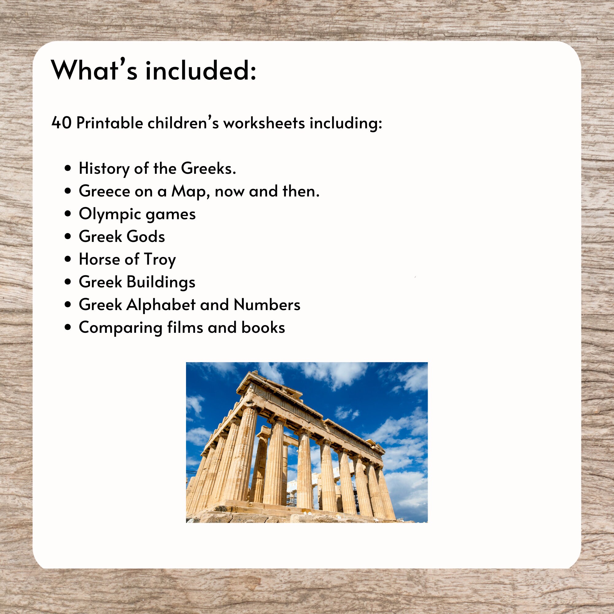 Ancient Greek Printable Kids Activities Learning at Home Digital ...