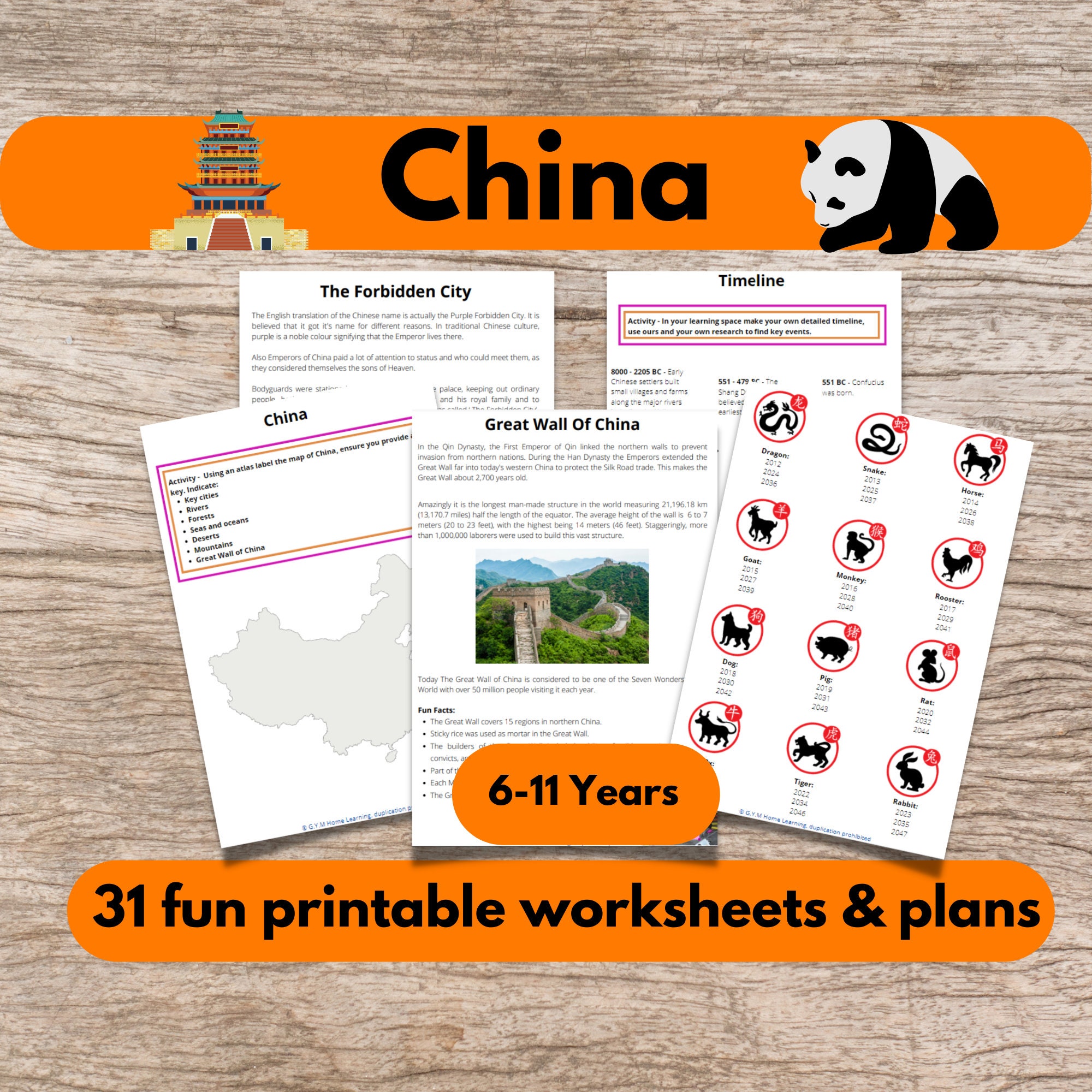 China Educational Worksheets And Plans Printable Chinese New Year Learning, Home Education School Study Unit Topic Map Resources Kids 6-11