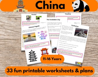 China Worksheets Study Unit Home Education Homeschooling Printable Activities And Planning Chinese New Year Digital Kids Topic Map Resource