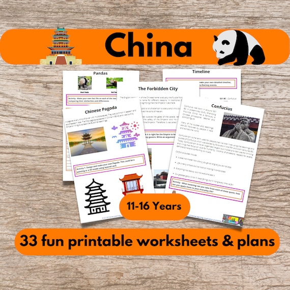 China Worksheets Study Unit Home Education Homeschooling Printable Activities And Planning Chinese New Year Digital Kids Topic Map Resource