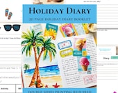 School Holiday Activities Summer Diary Or Journal Booklet Printable Pink Kids Writing School Holiday Diary Kids Activity Holiday Scrapbook