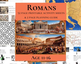 Antikens Rom Studieenhet Romerska siffror, Berömda landmärken Arbetsblad, Barn Romarriket Utskrivbara Hemundervisning eller Hemundervisning Ämnesenhet Resurser