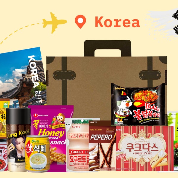 Boîte à collations surprise coréenne | 20 collations et boissons populaires et tendance de Corée | Cadeau pour les gourmets, les amoureux de la Corée et de l'Asie
