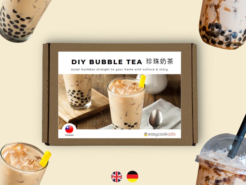 DIY Bubble Tea Box I Gift for foodies I Gift for Cooking Lovers I Boba Brown Sugar Milk Tea 