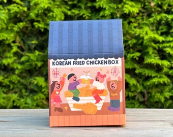 EasyCookAsia Little House Korean Fried Chicken Box 2-4 Portionen I Geschenk für Korea- und Kochliebhaber I Gift for Foodies