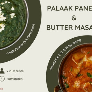 DIY India Kochset I Butter Masala & Palak Paneer I Geschenk für Kochliebhaber I Gewürze und Zutaten mit Rezept 画像 2