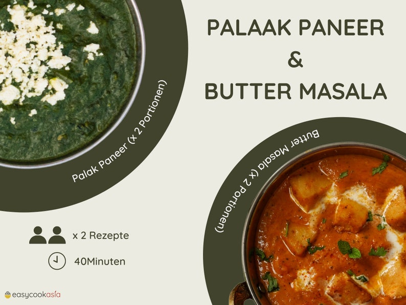 DIY India Kochset I Butter Masala & Palak Paneer I Geschenk für Kochliebhaber I Gewürze und Zutaten mit Rezept 画像 2