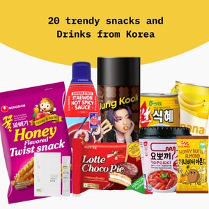 Boîte à collations surprise coréenne 20 collations et boissons populaires et tendance de Corée Cadeau pour les gourmets, les amoureux de la Corée et de l'Asie image 2