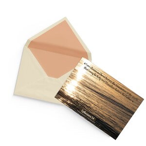 Inspirierende Botschaft Erklärung Kunst Epheser 1:4 | Goldenes Licht auf Ozean bei Sonnenuntergang | Ich bin auserwählt | 23x15 cm Fotokunst