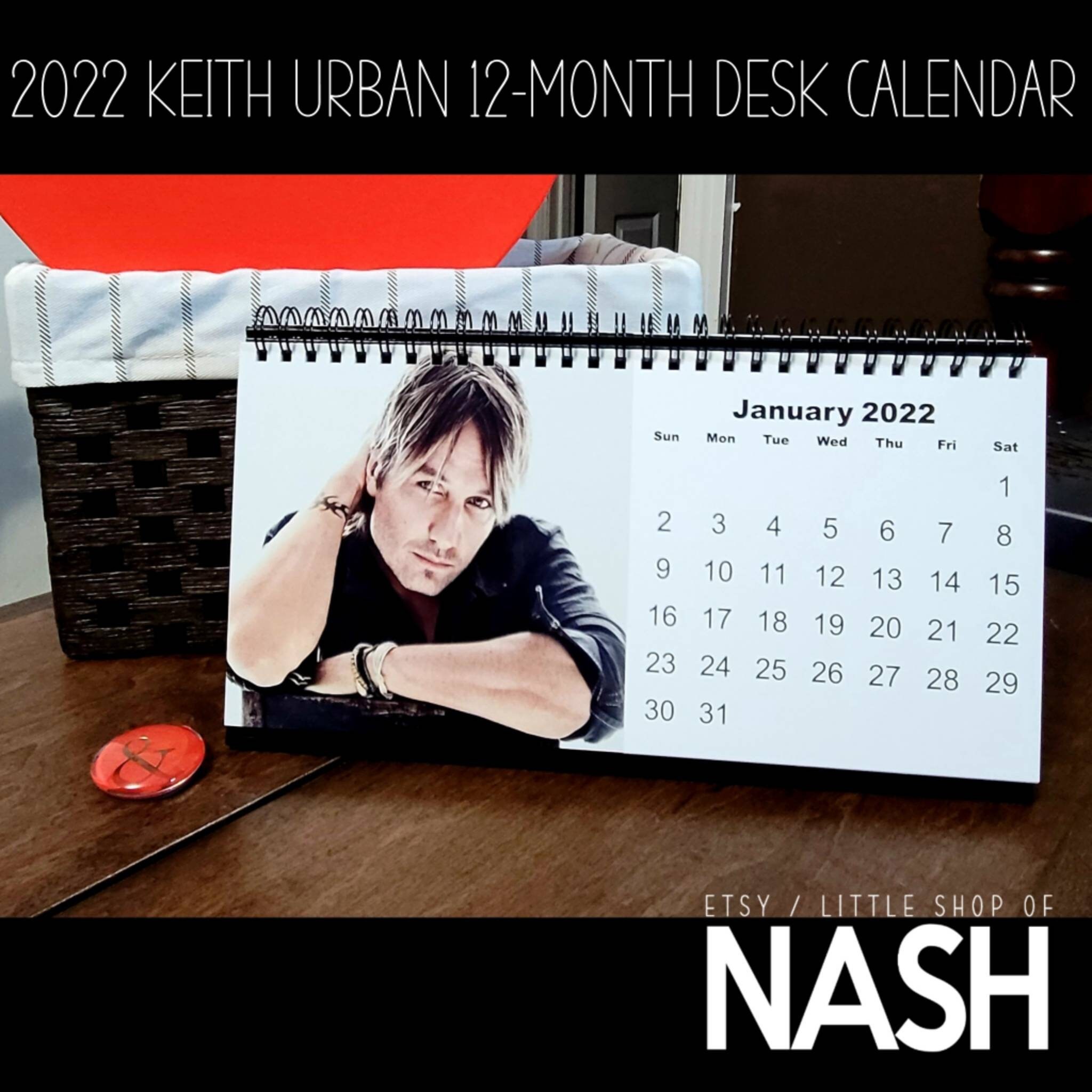 2022 Keith Urban Fan 10X5 Desk Calendar | Etsy