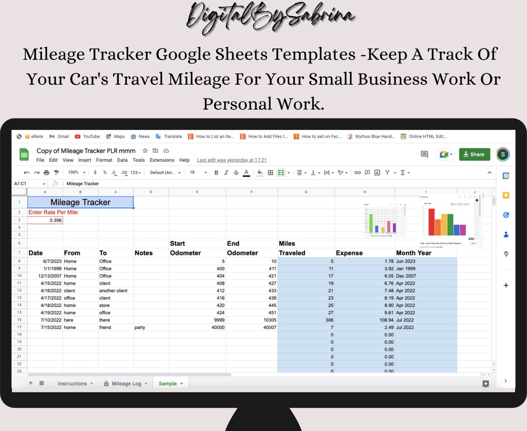 Google Sheets Template, Mileage Tracker, Mileage Log Printable, Vehicle Google Sheets Template, Mileage Tracker, Mileage Log Printable, Vehicle