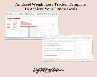 Printable Excel Weight Loss Tracker | Personalized Progress Log for Healthy Lifestyle Goals | Fitness Journey Goal Tracker Spreadsheet