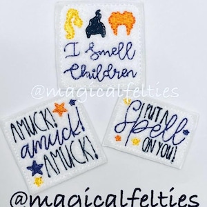 AMUCK AMUCK Hocus Pocus  PRECUT I Smell Children Halloween Feltie Spell on you