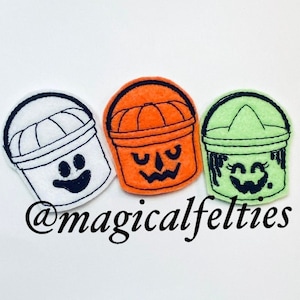 Witch Pumpkin Feltie Pail PRECUT Halloween FELTIE Witch Ghost Pail