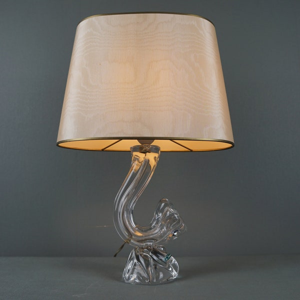 Lampe de table design Daum en cristal français, 1950