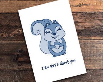 Cute Squirrel Card for Boyfriend, Girlfriend, Wife, Spouse- Digital Download Card