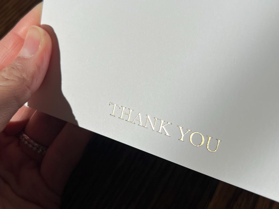 Gold Foil Pressed Thank You Cards - Etsy