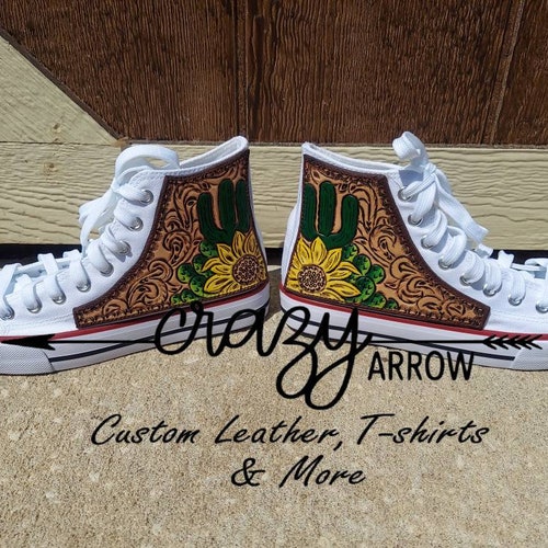 Sunflower Cactus Tooled Hi Tops - Etsy Sunflower Cactus Tooled Hi Tops - Etsy