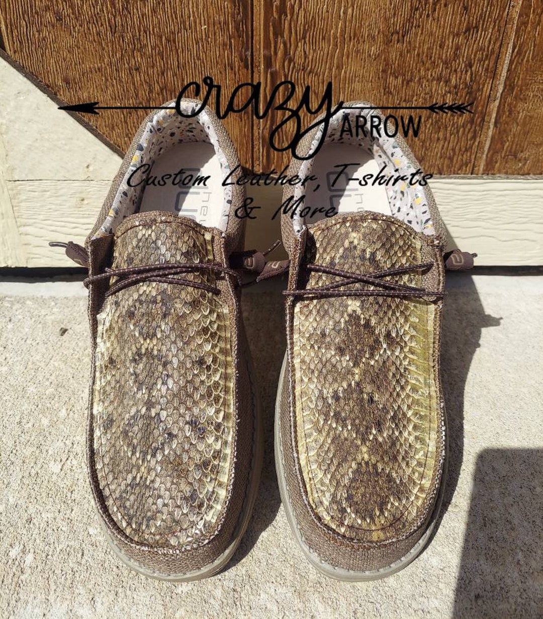 REAL Rattlesnake Skin Hey Dudes Made to Order Mens Etsy