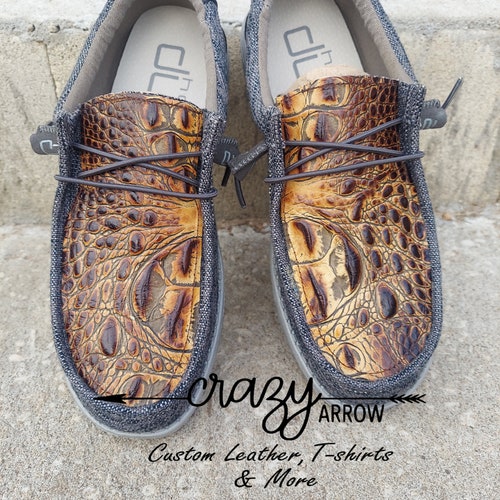 Savannah Crocodile Custom Hey Dudes 