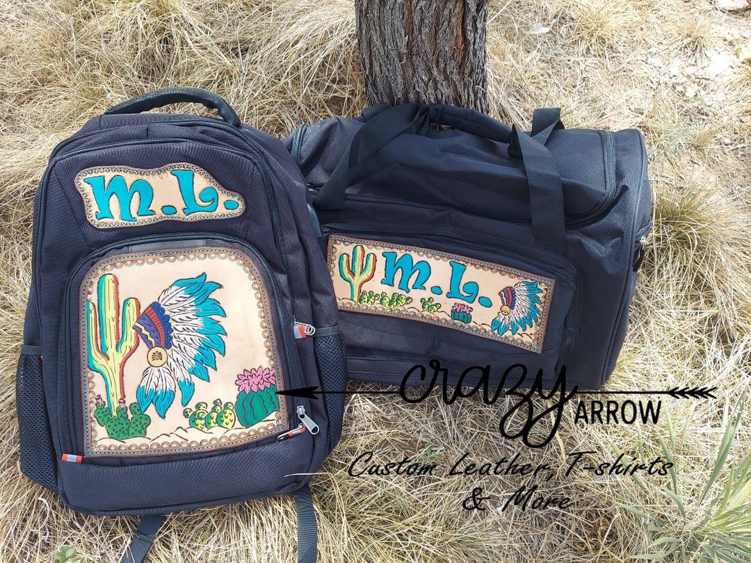 Custom Tooled Backpack and Duffel Bag Etsy