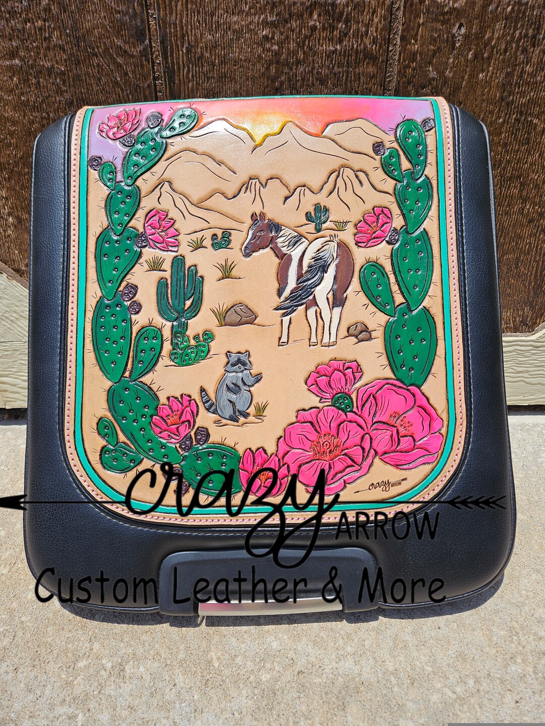 Custom Tooled Leather Console DEPOSIT Etsy