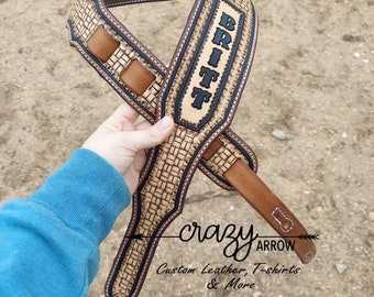 Hand tooled Guitar Strap