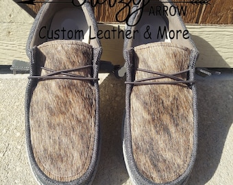 Tan Brindle Cowhide shoes Mens