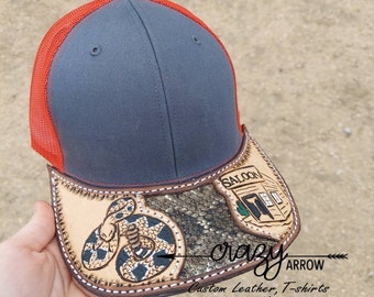Rattlesnake and Saloon Tooled Hat