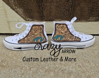 Floral Tooled Custom Hi Tops
