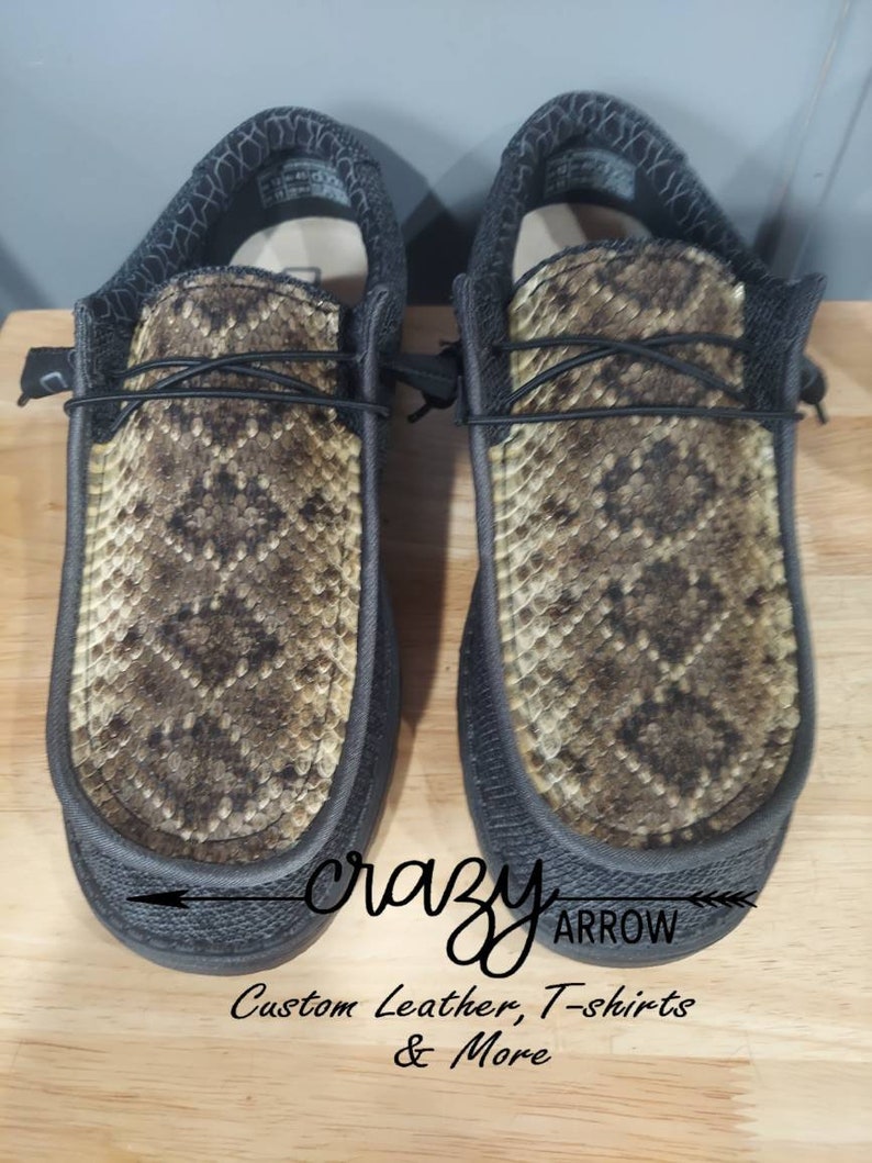 REAL Rattlesnake Skin Hey Dudes Made to Order Mens Etsy