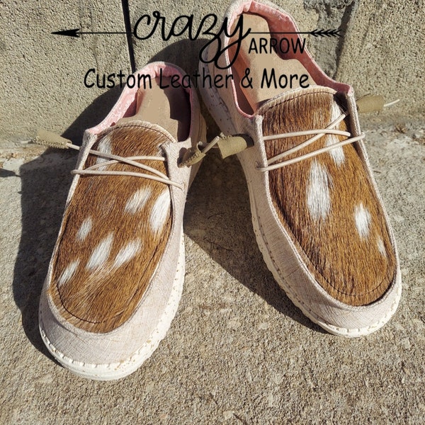 Genuine Axis Deer Hide Custom womens shoes