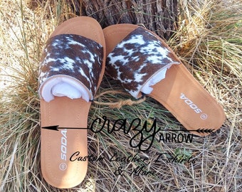 Cowhide Slide Sandals