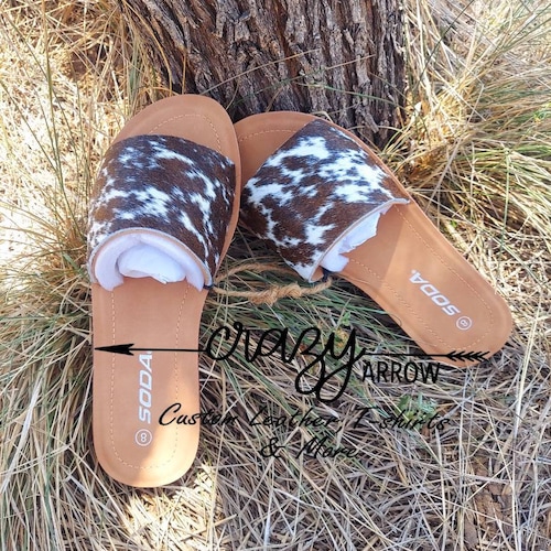 Genuine Cowhide Western Sandals Outdoor Flipflops Footwear Etsy