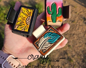 Hand Tooled Leather Claw Clips