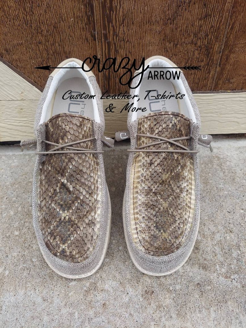 REAL Rattlesnake Skin Hey Dudes Made to Order Mens Etsy