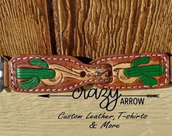 Cactus Tooled Apple Watch Band