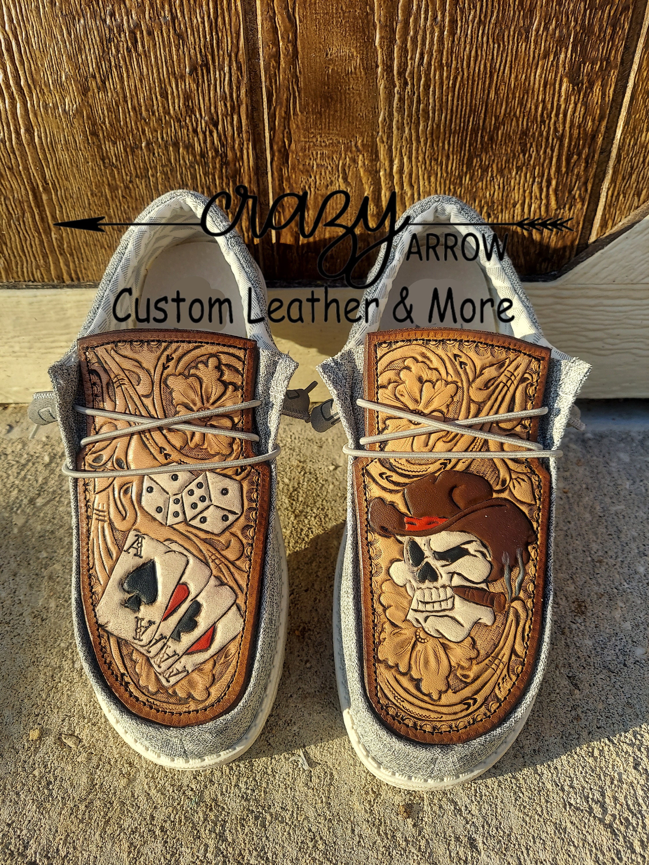 The Gambler Custom Tooled Shoes - Etsy