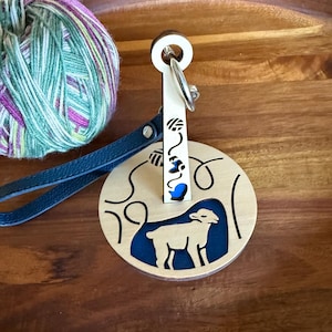 Portahilos de pulsera, Portahilos portátil con correa para la muñeca, Diseño de oveja, Portahilos de pulsera de viaje, Regalo hecho a mano