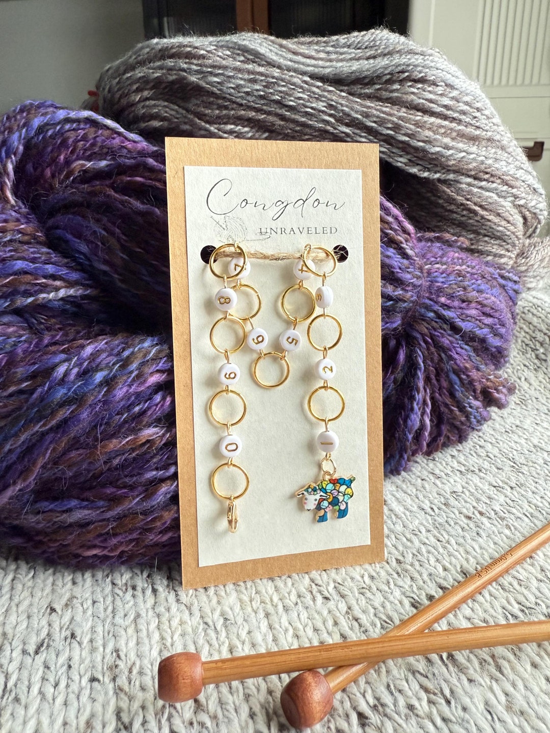 Row Counter Chain Sheep With Yarn Balls for Knitting and Crochet, Gift ...